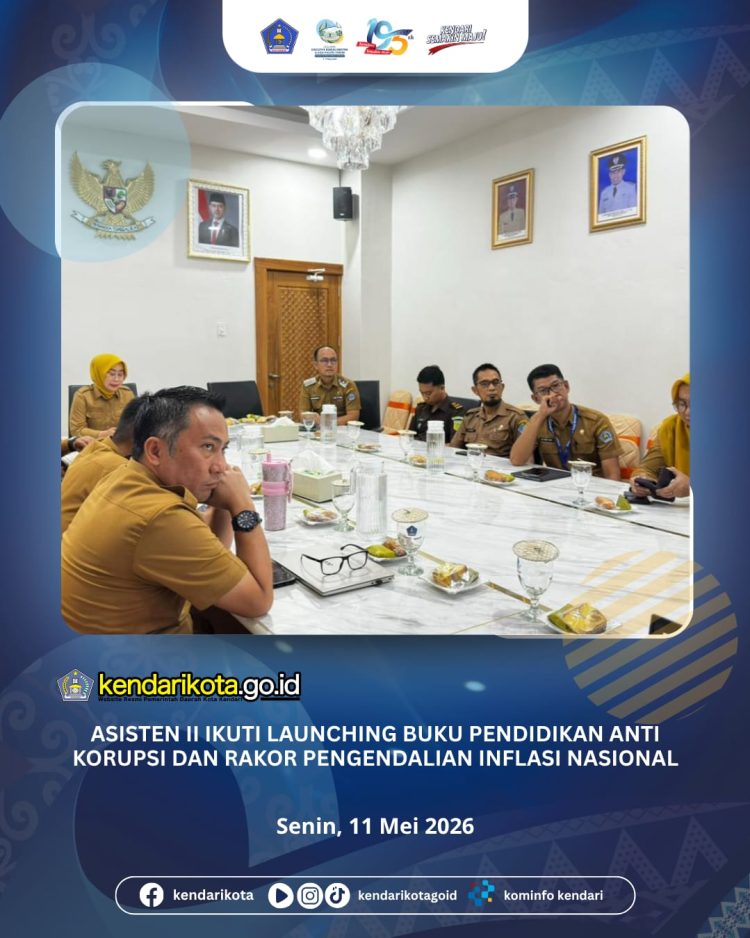 Asisten II Ikuti Launching Buku Pendidikan Anti Korupsi dan Rakor Pengendalian Inflasi Nasional