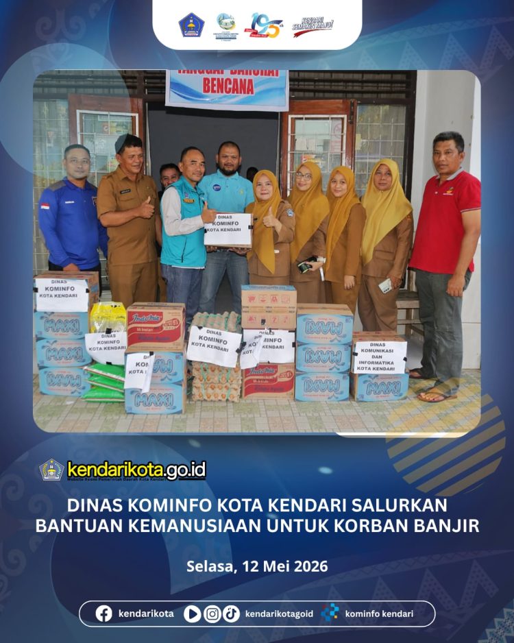 Dinas Kominfo Kota Kendari Salurkan Bantuan Kemanusiaan untuk Korban Banjir