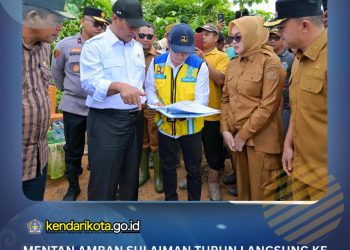 Mentan Amran Sulaiman Turun Langsung ke Lokasi Banjir Amohalo, Lihat Sawah Terdampak