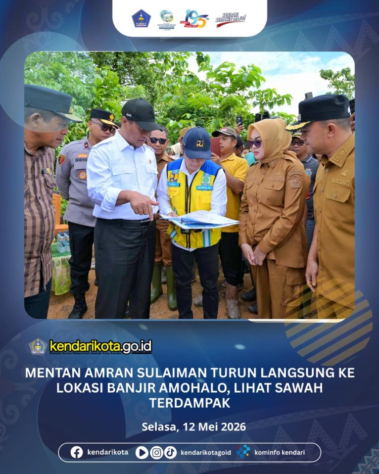 Mentan Amran Sulaiman Turun Langsung ke Lokasi Banjir Amohalo, Lihat Sawah Terdampak