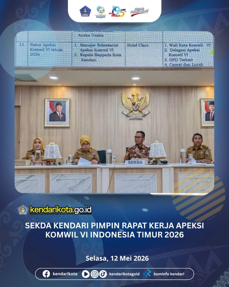 Sekda Kendari Pimpin Rapat Kerja APEKSI Komwil VI Indonesia Timur 2026