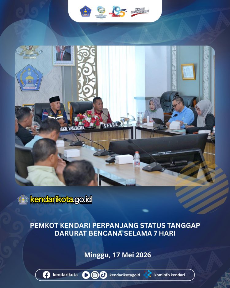 Pemkot Kendari Perpanjang Status Tanggap Darurat Bencana Selama 7 Hari