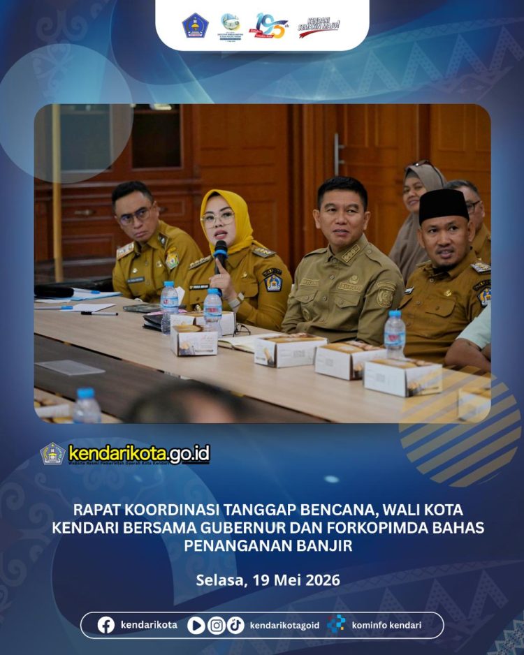 Rapat Koordinasi Tanggap Bencana, Wali Kota Kendari Bersama Gubernur dan Forkopimda Bahas Penanganan Banjir