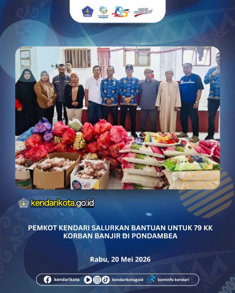 Pemkot Kendari Salurkan Bantuan untuk 79 KK Korban Banjir di Pondambea