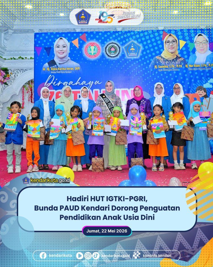 Hadiri HUT IGTKI-PGRI, Bunda PAUD Kendari Dorong Penguatan Pendidikan Anak Usia Dini