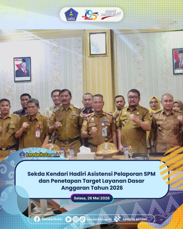 Sekda Kendari Hadiri Asistensi Pelaporan SPM dan Penetapan Target Layanan Dasar anggaran Tahun 2026