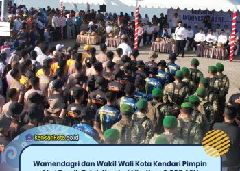 Wamendagri dan Wakil Wali Kota Kendari Pimpin Aksi Bersih Teluk Kendari Libatkan 3.000 ASN