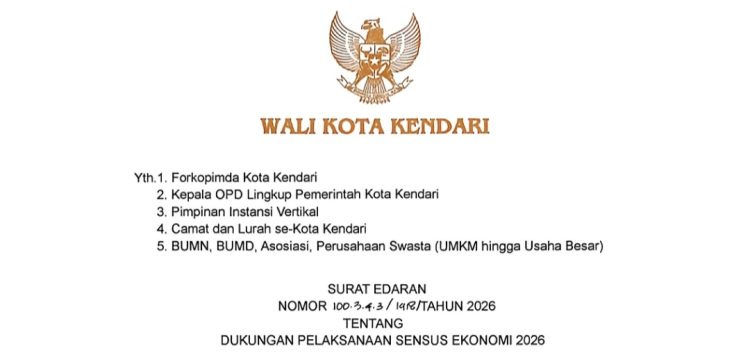 Surat Edaran Tentang Dukungan Pelaksanaan Sensus Ekonomi 2026