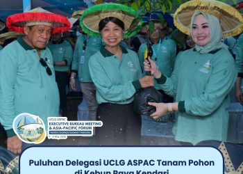 Puluhan Delegasi UCLG ASPAC Tanam Pohon di Kebun Raya Kendari