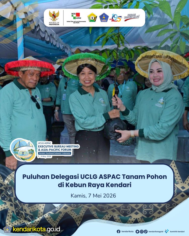 Puluhan Delegasi UCLG ASPAC Tanam Pohon di Kebun Raya Kendari
