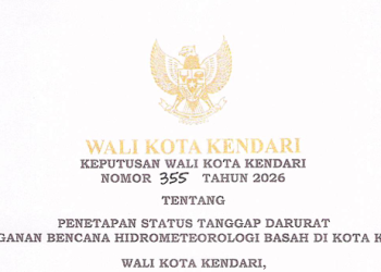 Surat Keputusan Penetapan Status Tanggap Darurat Penanganan Bencana Hidrometeorologi Basah di Kota Kendari Tahun 2026