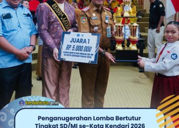 Penganugerahan Lomba Bertutur Tingkat SD/MI se-Kota Kendari 2026 Berlangsung Meriah