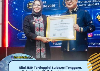 Nilai JDIH Tertinggi di Sulawesi Tenggara, Kota Kendari Raih Penghargaan dari Kementerian Hukum