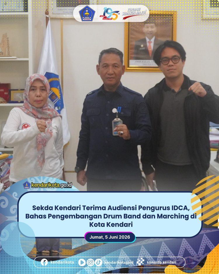 Sekda Kendari Terima Audiensi Pengurus IDCA, Bahas Pengembangan Drum Band dan Marching di Kota Kendari
