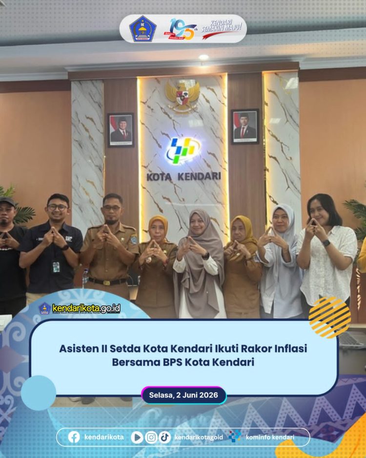 Asisten II Setda Kota Kendari Ikuti Rakor Inflasi Bersama BPS Kota Kendari