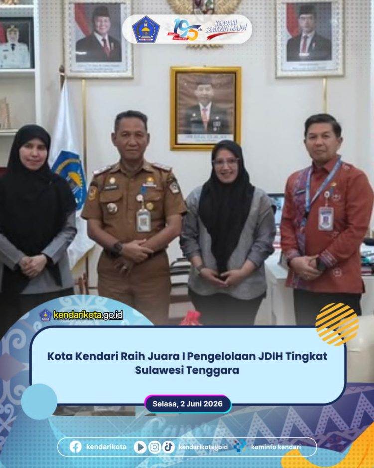 Kota Kendari Raih Juara I Pengelolaan JDIH Tingkat Sulawesi Tenggara