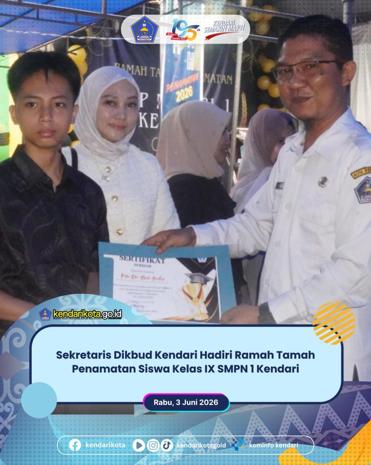Sekretaris Dikbud Kendari Hadiri Ramah Tamah Penamatan Siswa Kelas IX SMPN 1 Kendari