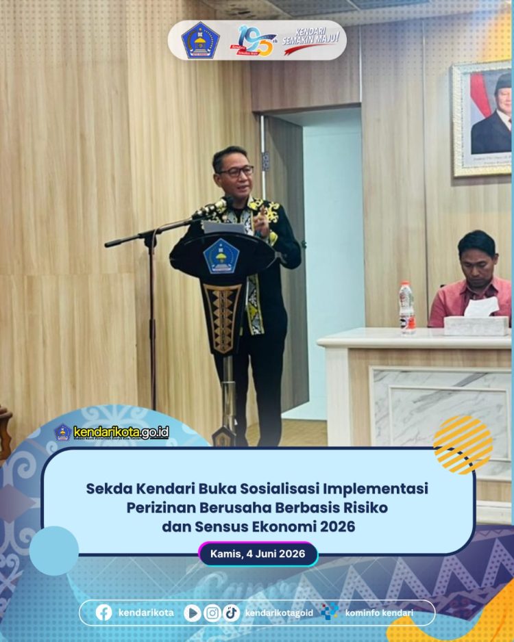 Sekda Kendari Buka Sosialisasi Implementasi Perizinan Berusaha Berbasis Risiko dan Sensus Ekonomi 2026