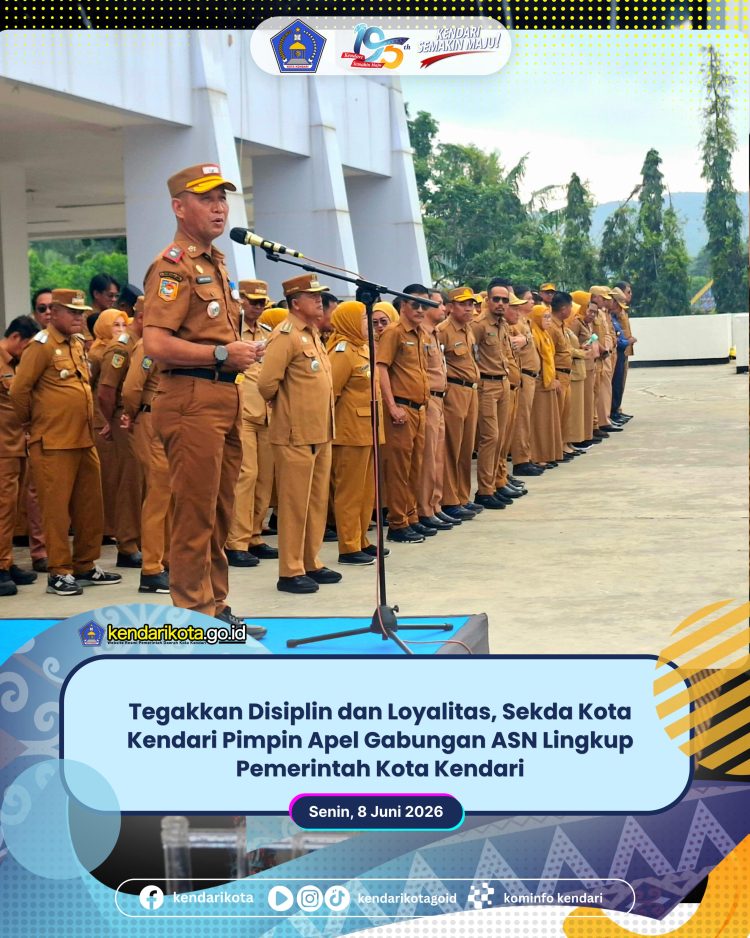 Tegakkan Disiplin dan Loyalitas, Sekda Kota Kendari Pimpin Apel Gabungan ASN Lingkup Pemerintah Kota Kendari