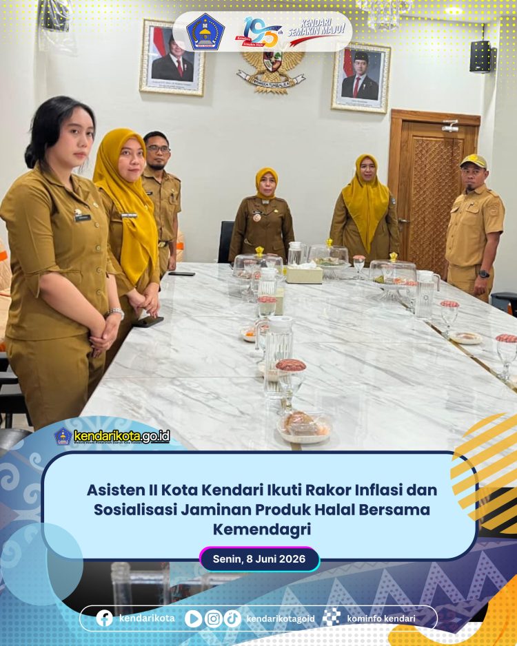 Asisten II Kota Kendari Ikuti Rakor Inflasi dan Sosialisasi Jaminan Produk Halal Bersama Kemendagri