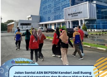 Jalan Santai ASN BKPSDM Kendari Jadi Ruang Perkuat Kekompakan dan Budaya Hidup Sehat