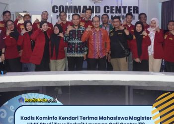 Kadis Kominfo Kendari Terima Mahasiswa Magister UMK Studi Tour Terkait Layanan Call Center 112