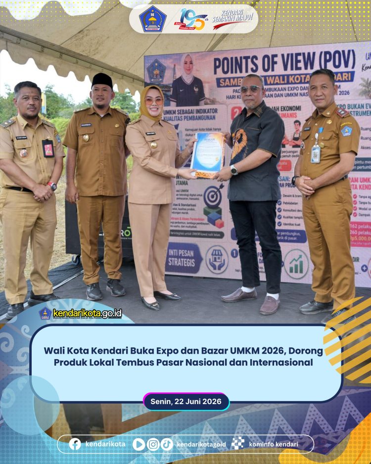Wali Kota Kendari Buka Expo dan Bazar UMKM 2026, Dorong Produk Lokal Tembus Pasar Nasional dan Internasional