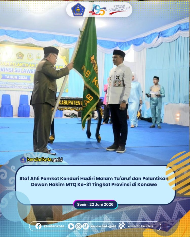 Staf Ahli Pemkot Kendari Hadiri Malam Ta’aruf dan Pelantikan Dewan Hakim MTQ Ke-31 Tingkat Provinsi di Konawe