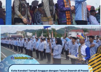 Kota Kendari Tampil Anggun dengan Tenun Daerah di Pawai Ta’aruf MTQ XXXI Sultra 2026