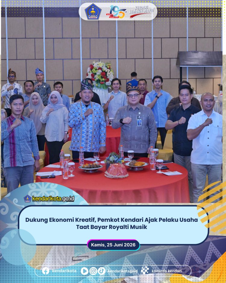 Dukung Ekonomi Kreatif, Pemkot Kendari Ajak Pelaku Usaha Taat Bayar Royalti Musik