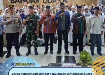 Sekda Kota Kendari Sambut Kepulangan Jemaah Haji Sultra Tahun 1447 H / 2026 M