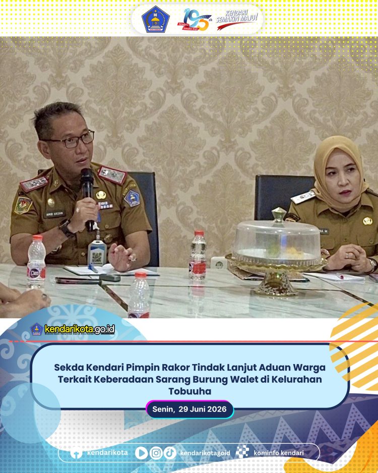 Sekda Kendari Pimpin Rakor Tindak Lanjut Aduan Warga Terkait Keberadaan Sarang Burung Walet di Kelurahan Tobuuha
