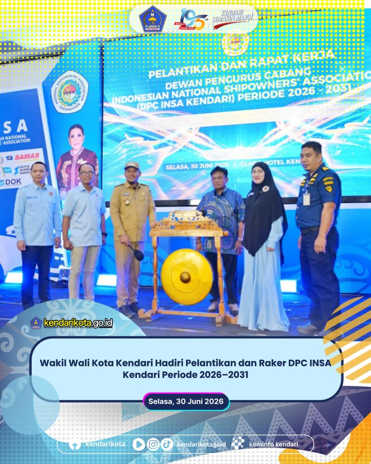 Wakil Wali Kota Kendari Hadiri Pelantikan dan Raker DPC INSA Kendari Periode 2026–2031