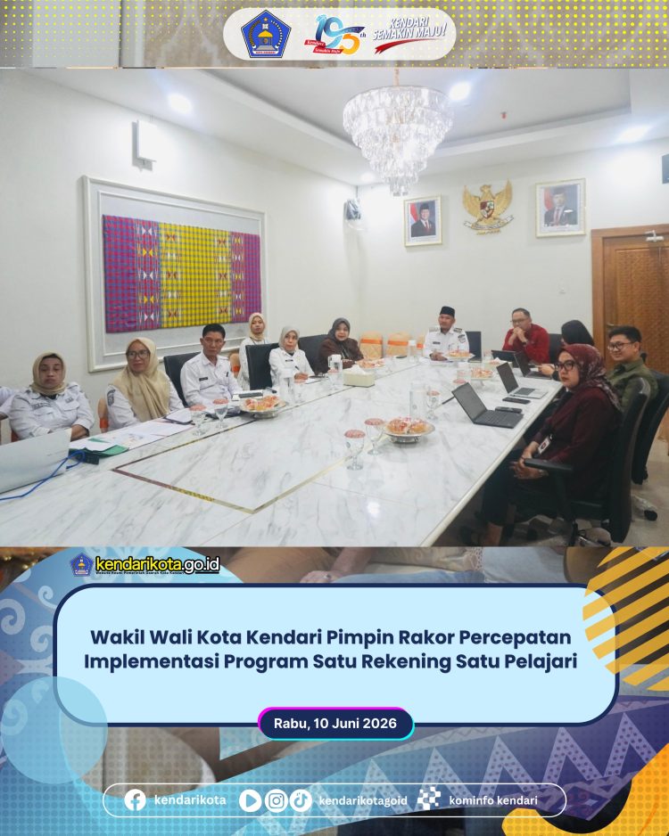 Wakil Wali Kota Kendari Pimpin Rakor Percepatan Implementasi Program Satu Rekening Satu Pelajar