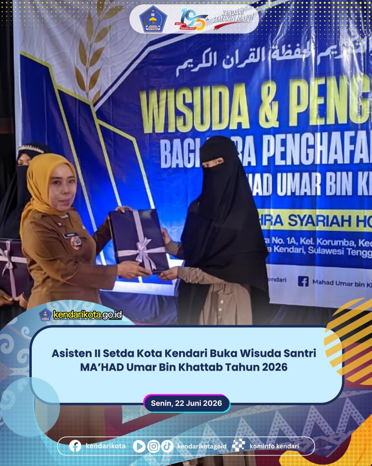 Asisten II Setda Kota Kendari Buka Wisuda Santri MA’HAD Umar Bin Khattab Tahun 2026