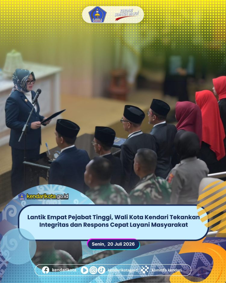 Lantik Empat Pejabat Tinggi, Wali Kota Kendari Tekankan Integritas dan Respons Cepat Layani Masyarakat