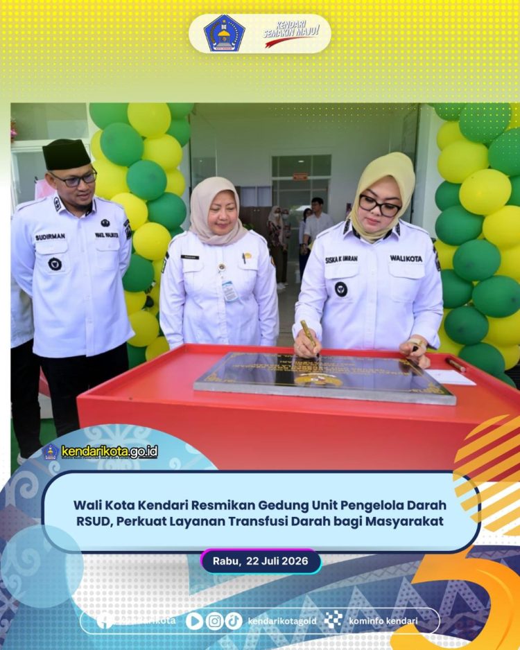 Wali Kota Kendari Resmikan Gedung Unit Pengelola Darah RSUD, Perkuat Layanan Transfusi Darah bagi Masyarakat