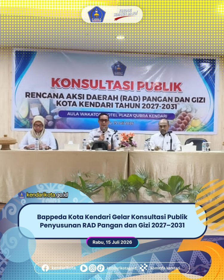 Bappeda Kota Kendari Gelar Konsultasi Publik Penyusunan RAD Pangan dan Gizi 2027–2031