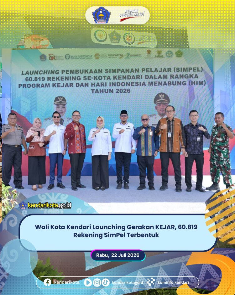 Wali Kota Kendari Launching Gerakan KEJAR, 60.819 Rekening SimPel Terbentuk