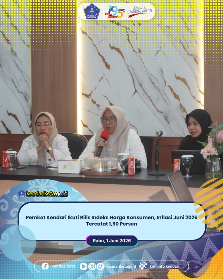 Pemkot Kendari Ikuti Rilis Indeks Harga Konsumen, Inflasi Juni 2026 Tercatat 1,50 Persen