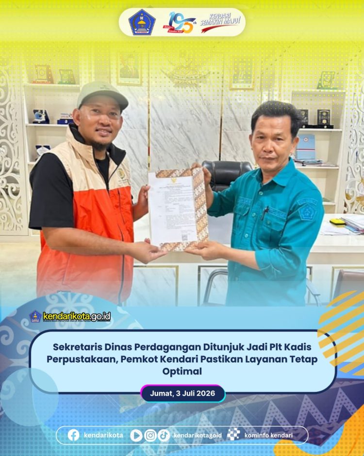 Sekretaris Dinas Perdagangan Ditunjuk Jadi Plt Kadis Perpustakaan, Pemkot Kendari Pastikan Layanan Tetap Optimal