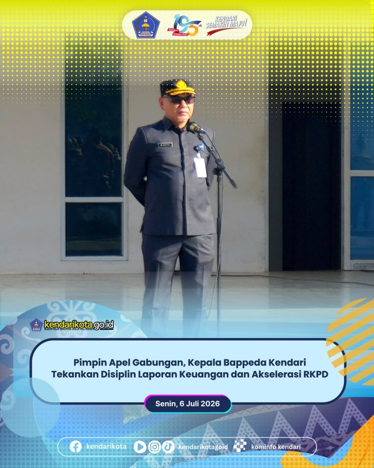 Pimpin Apel Gabungan, Kepala Bappeda Kendari Tekankan Disiplin Laporan Keuangan dan Akselerasi RKPD