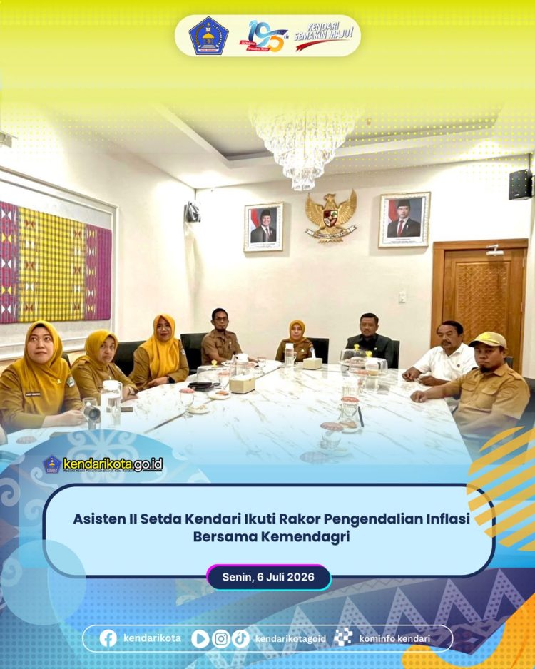 Asisten II Setda Kendari Ikuti Rakor Pengendalian Inflasi Bersama Kemendagri