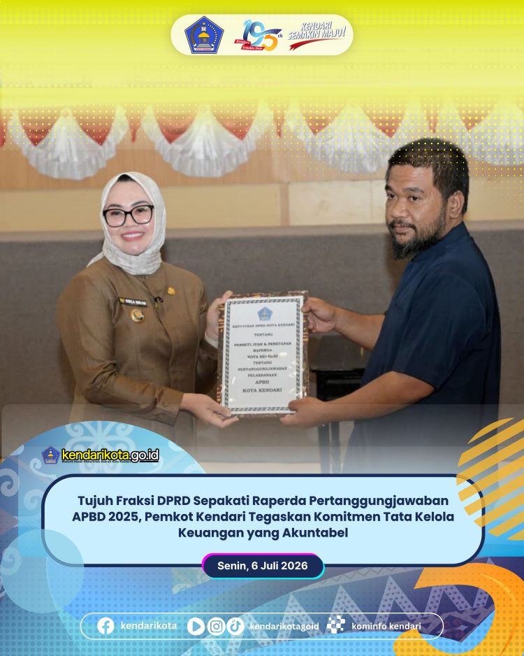 Tujuh Fraksi DPRD Sepakati Raperda Pertanggungjawaban APBD 2025, Pemkot Kendari Tegaskan Komitmen Tata Kelola Keuangan yang Akuntabel