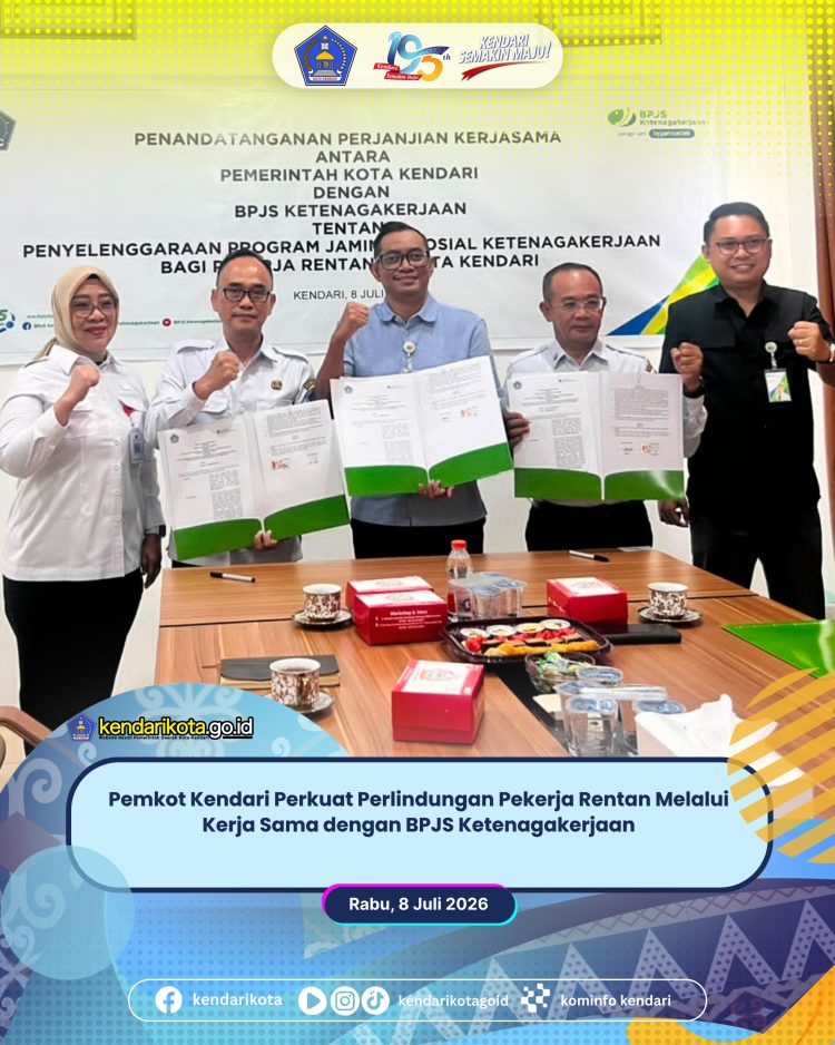 Pemkot Kendari Perkuat Perlindungan Pekerja Rentan Melalui Kerja Sama dengan BPJS Ketenagakerjaan