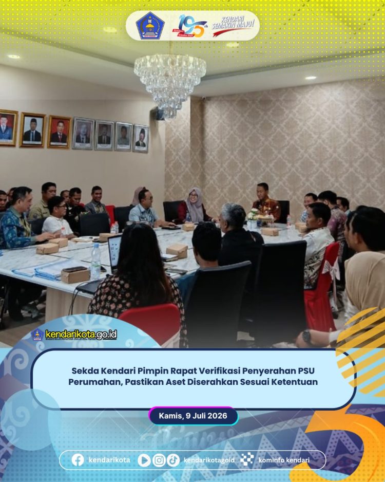 Sekda Kendari Pimpin Rapat Verifikasi Penyerahan PSU Perumahan, Pastikan Aset Diserahkan Sesuai Ketentuan