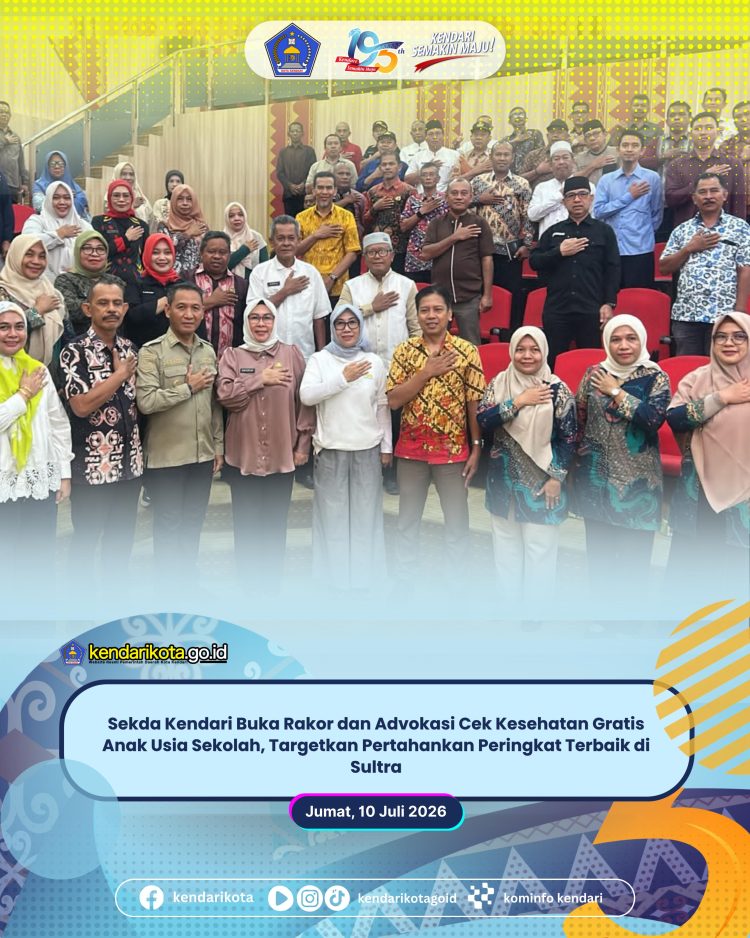 Sekda Kendari Buka Rakor dan Advokasi Cek Kesehatan Gratis Anak Usia Sekolah, Targetkan Pertahankan Peringkat Terbaik di Sultra