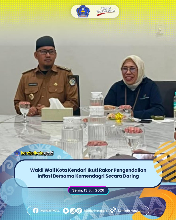 Wakil Wali Kota Kendari Ikuti Rakor Pengendalian Inflasi Bersama Kemendagri Secara Daring
