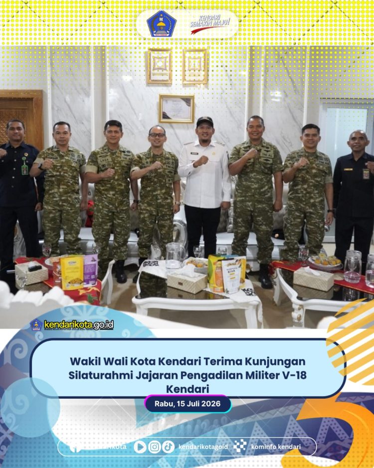 Wakil Wali Kota Kendari Terima Kunjungan Silaturahmi Jajaran Pengadilan Militer V-18 Kendari