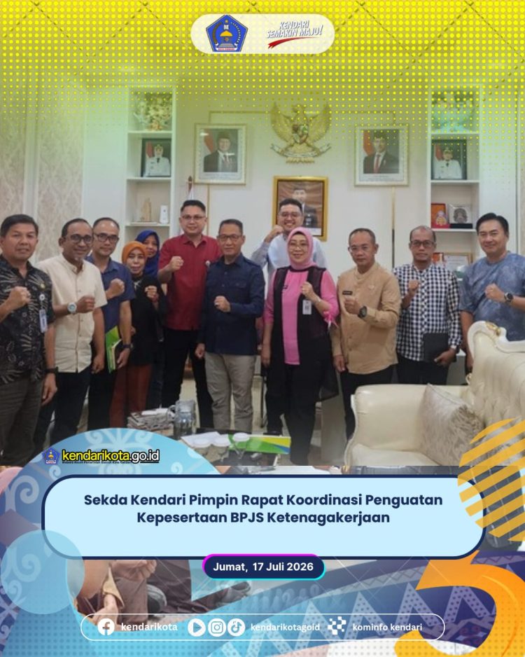Sekda Kendari Pimpin Rapat Koordinasi Penguatan Kepesertaan BPJS Ketenagakerjaan